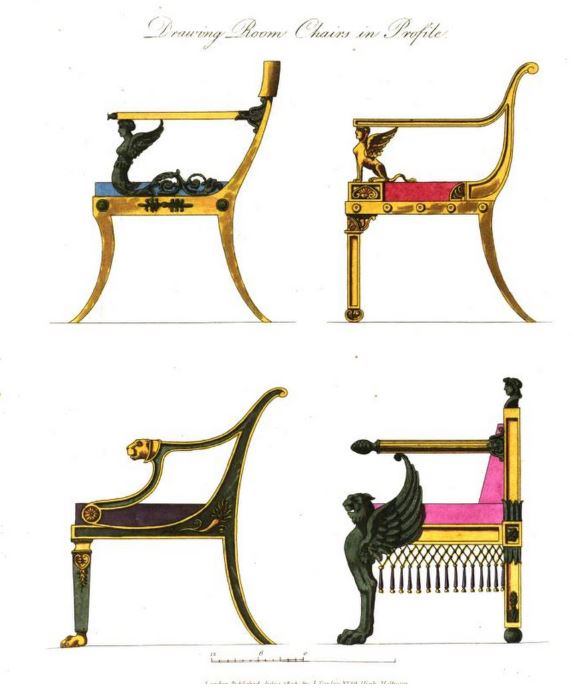 19th century drawing room chair profiles