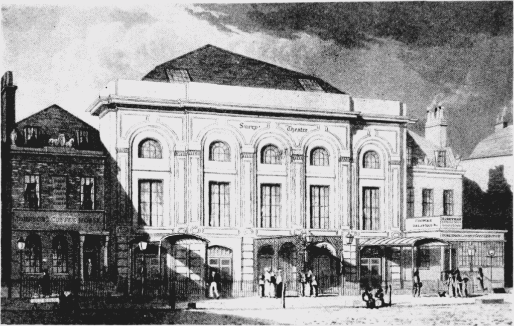 Plate of exterior Surrey Theatre