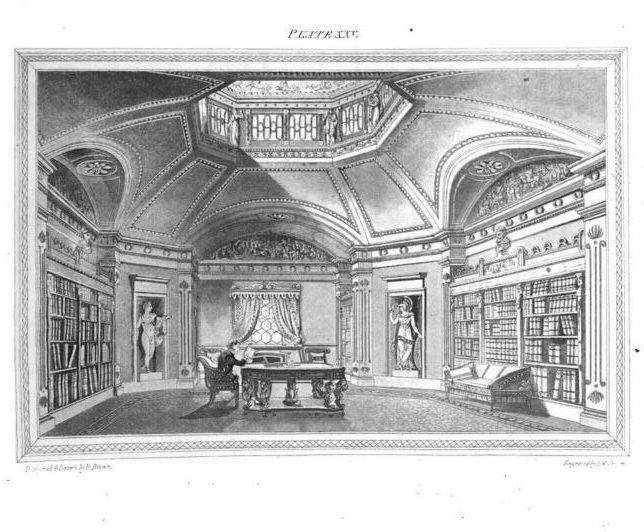 Plate of library circa 1835